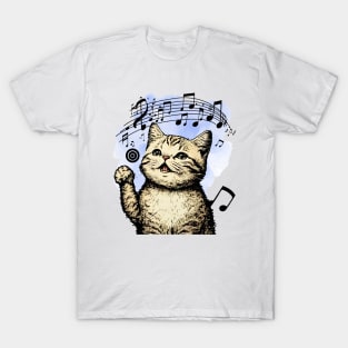 Happy Music Cat T-Shirt